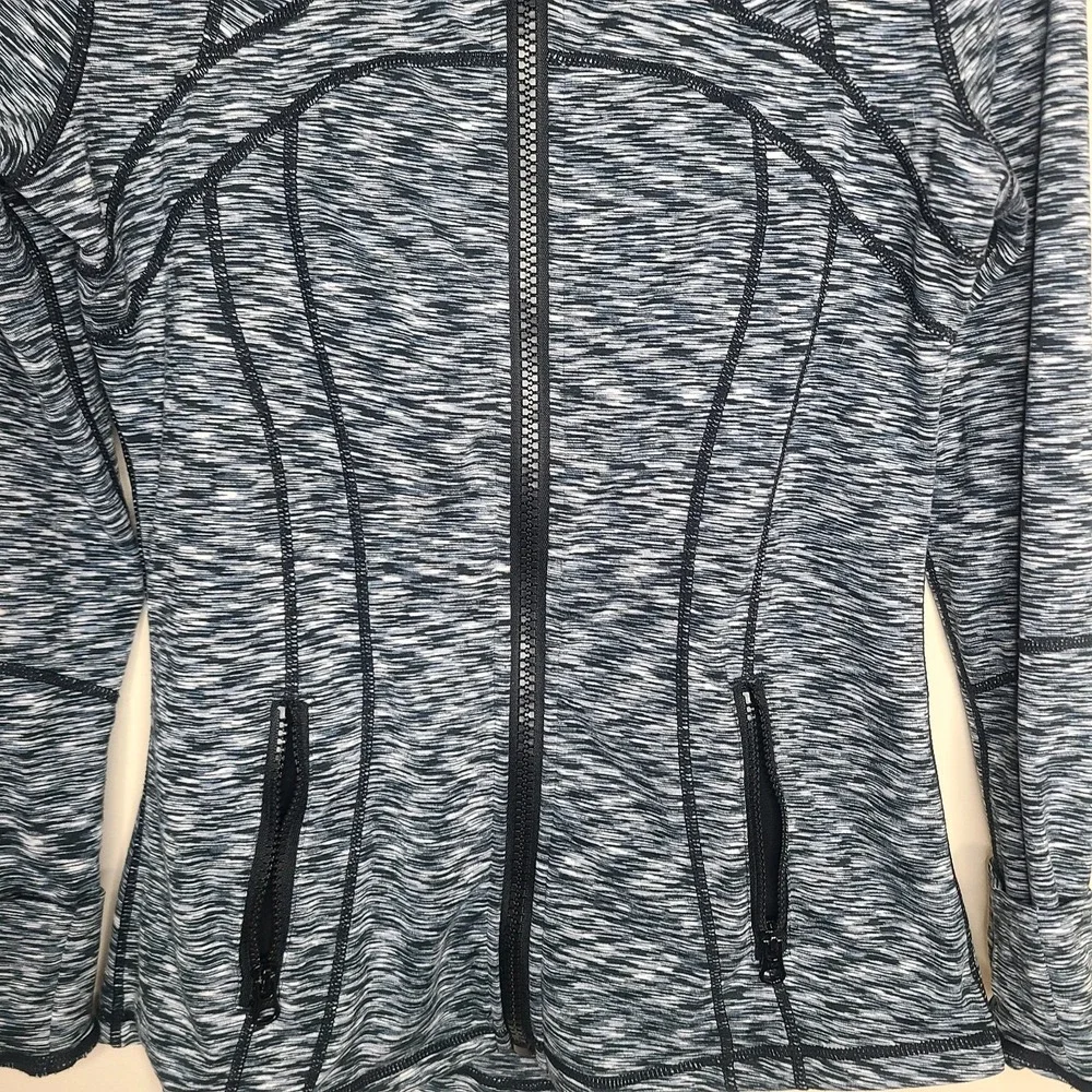 Lululemon Define Jacket Black Blue Space Dye Full Zip Athletic Jacket Women's 8